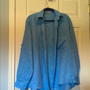 Blue Lightweight Shirt Jacket with Relaxed Style